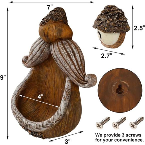 Tree Face Decor Bird Feeder Outdoor, Eyes Glow in Dark Fun Old Man Tree Hugger - Picture 4 of 7